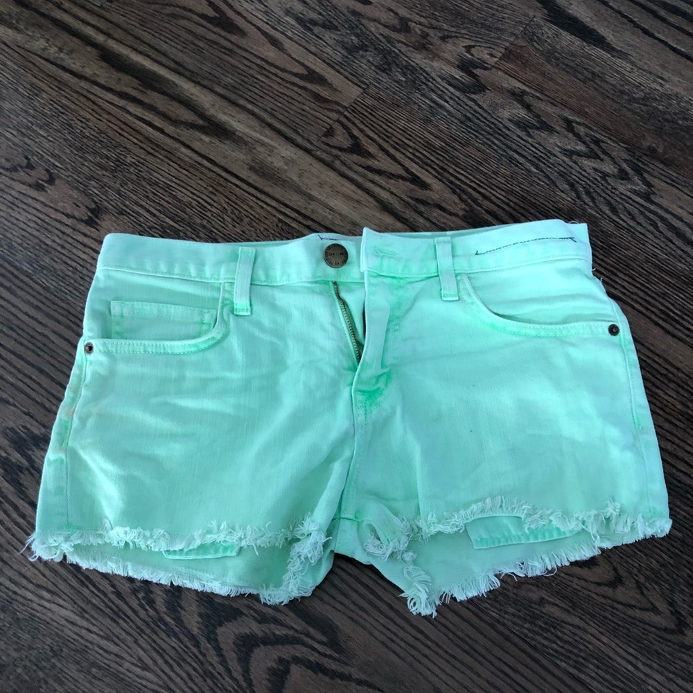 Current Elliott Lime Green Boyfriend Shorts 24